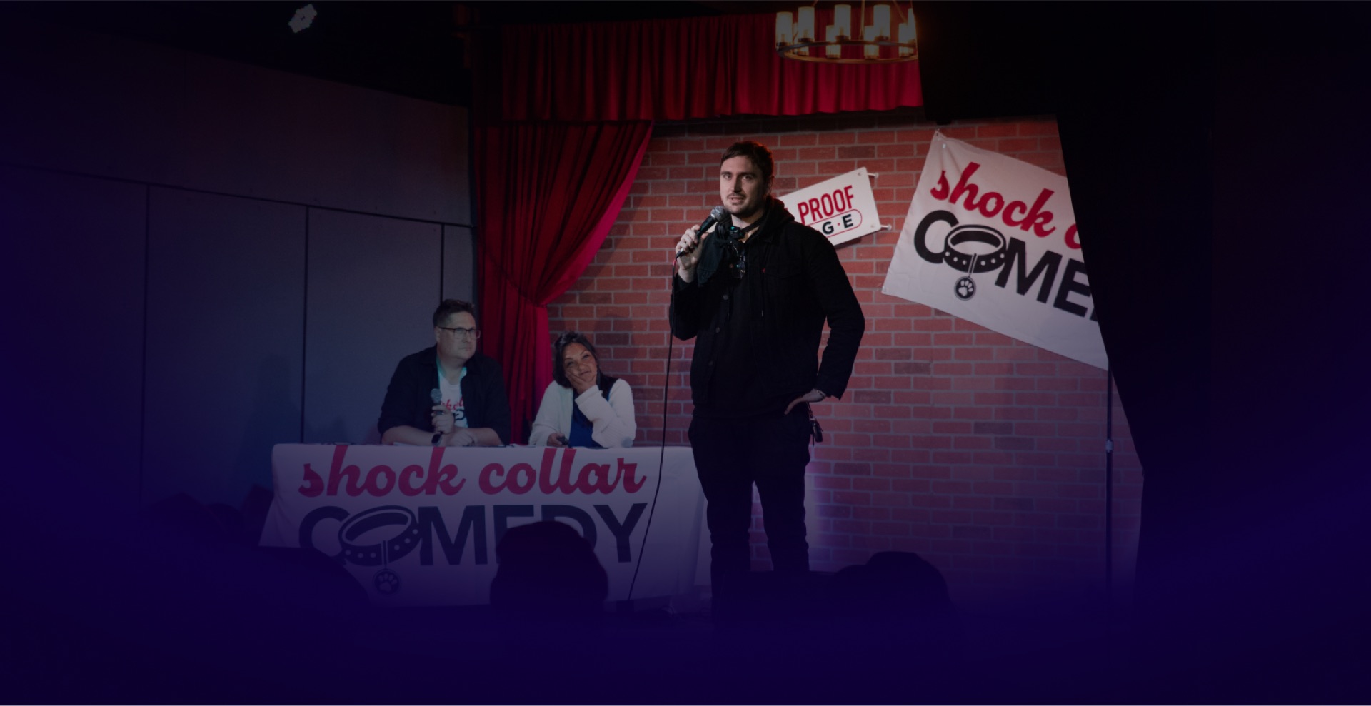 British Jon hosting on stage